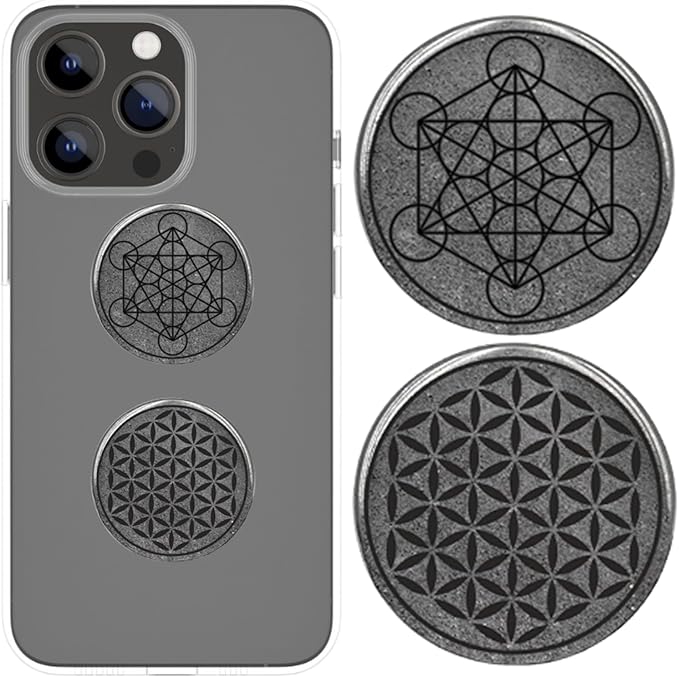 Shungite Cell Plate - Protection Shield - Metatron and Flower Life Symbol - Shungite Rocks Type II - Comes with Certificate