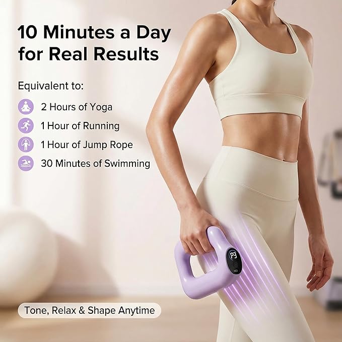 Electric Full-Body Vibration Massager, Hands-Free Cordless Design with Adjustable Strap, 8 Vibration Modes for Belly, Back, Legs & Waist, Includes Sash & Scraper