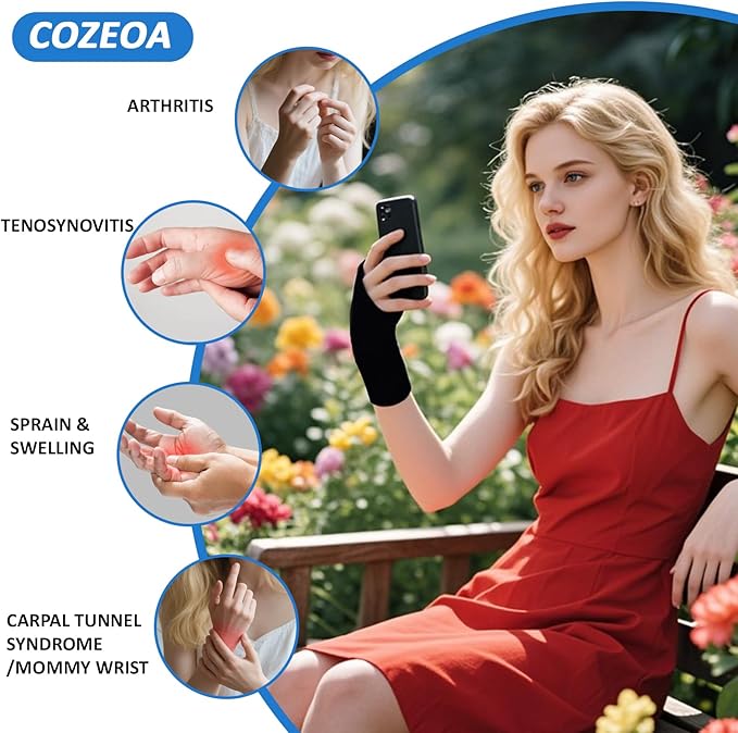 Wearable Thumb Wrist Ice Pack for Pain Relief, Reusable Soft Gel Ice Pack, for Injuries Surgery Recovery Hot Cold Compress Therapy for Carpal Tunnel Tendonitis Swelling Arthritis