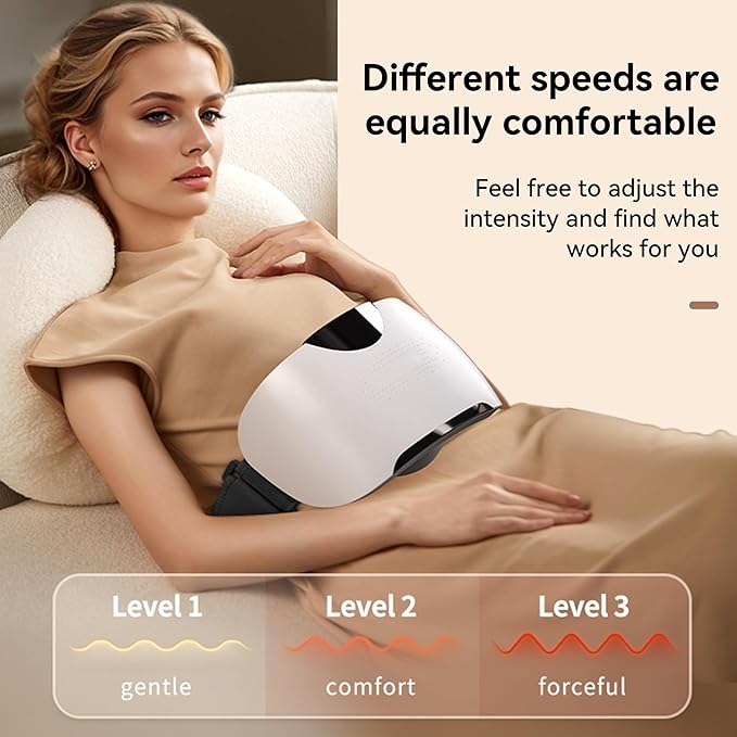 Automatic Abdominal Massager, Bianstone Belly Rubbing Instrument, Dual-use for Waist and Abdomen, Positive and Negative Massage, Flatulence Relief, Promote Intestinal Peristalsis (White)