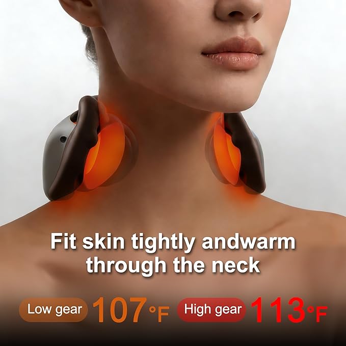 Neck and Back Massager with Heat - 3D Bionic Finger Kneading, Deep Tissue Shiatsu Massage Pillow, Portable for Pain Relief, Ideal Gift for Men & Women