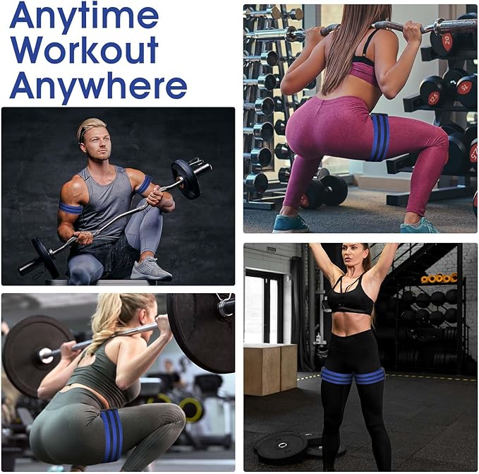 Blood Flow Restriction Band 2 Pack BFR Bundle Booty Bands Adjustable Exercise Glutes Occlusion Strap Best Fabric Resistance Bands for Women Men Glutes Hip Building Exercising Butt Squat Thigh Fitness