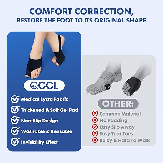 2PCS Bunion Corrector for Women & Men - Toe Alignment Corrector with Splint & Pads for Hallux Valgus Pain Relief, Comfortable Toe Separator for Day/Night Support, Anti Slip Big Toe Straightener(MNBK)