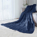 ALANSMA Reversible Weighted Blanket for All Season, Luxury Velvet, Warm and Cool, Adult 5Lb Blue Weighted Blanket, Enjoy Sleeping Anywhere(Blue,35"x48" 5.5lbs)