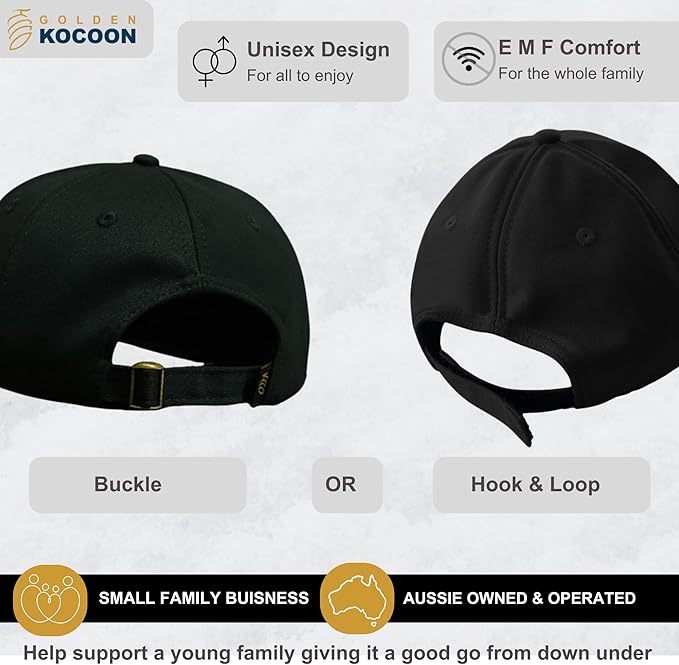 Golden Kocoon®- E.M.F Cap Hat- Bamboo Faraday Fabric Liner- 5.g, Cell Towers, Bluetooth, Smart Meters & WiFi