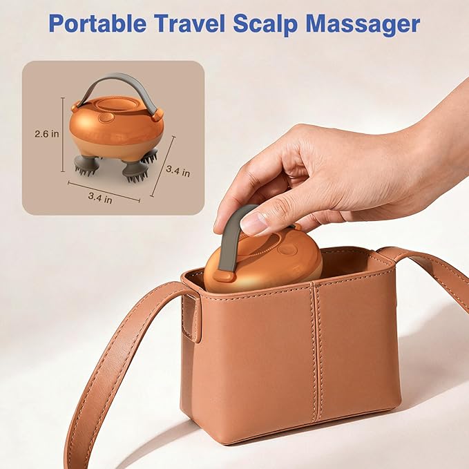 cotsoco Electric Cordless Head Scalp Massager with 3 Types Massage Heads, Handheld Portable Head Scratcher Massager for Stress Relax, Deep Clean and Hair Growth, Gifts for Men Dad Mom