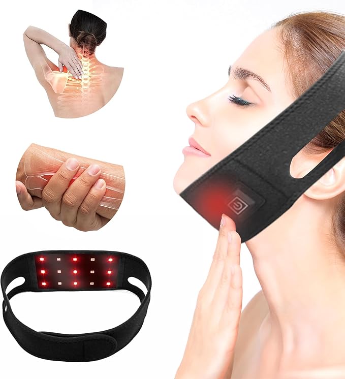 Red Light Therapy Belt,Infrared Red Light Therapy to Relieve Shoulder,Chin,Neck and Hand Wrist Muscle Pain,Red Light Therapy Has a Timed Remote Control,660nm Red Light and 850nm Near-Infrared Light