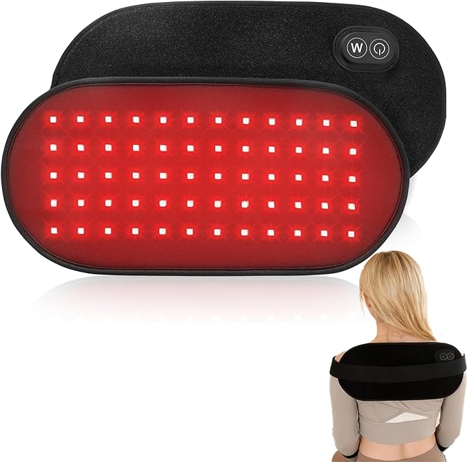 Red Light Therapy Pad with 660nm & 850nm NIR Heating, Flexible TPU Wrap, Type-C Rechargeable, Pulse & Continuous Modes, Relaxation Support for Daily Use, for Waist Back Knee Hands Feet