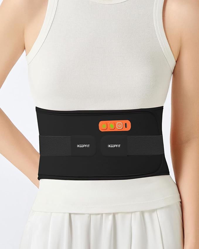 Portable Heating Pad for Back, Cordless Wearable Heat Belt with Massager for Lower Back Pain Relief, Battery Powered 8000 mAh Rechargeable, MAXwarm® 3.0, Gift for Women Men 90-310 lbs