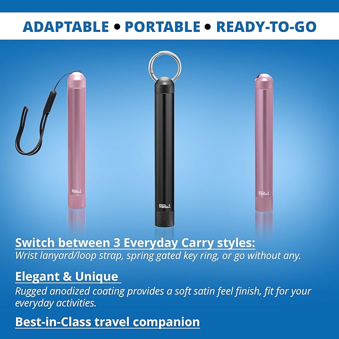 King Size 6” Storage Tube, Odor Locking Smell Proof, Waterproof Container, Medication Pills Supplements etc… Holds up to 134mm Length, Outdoor EDC Metal Travel Holder - Rose Gold