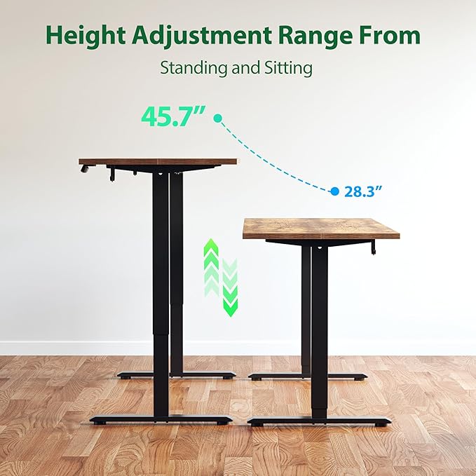 Agilestic Electric Standing Desk, 71 x 24 Inches Height Adjustable Desk, Sit Stand up for Work Office Home, Ergonomic Rising Computer Table with Memory Preset, Rustic Brown
