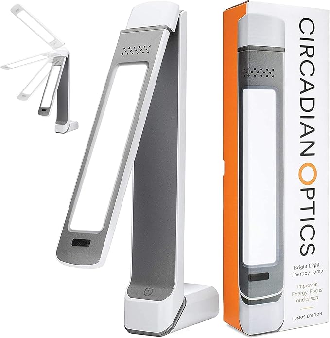 Circadian Optics Lumos 2.0 Light Therapy Desk Lamp | As Seen On Shark Tank | 10,000 LUX UV-Free Full-Spectrum LEDs | Adjustable Portable Folding Sunlight Lamp for Seasonal Blues, Focus, Energy & Sleep