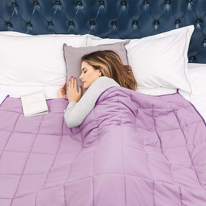 Purple Weighted Blanket for Adults 20lbs, 48"x72", Twin Full Size Cooling Heavy Throw Blanket for 130-220lbs, Microfiber Soft Thick Big Blankets Weighted Comforter Gift for Sleeping