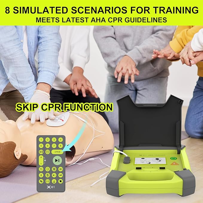 AED Trainer, XFT AED Training Kit CPR Equipment Training Device Automatic External Defibrillator Simulator, AED Trainer Professional for First Aid Trainee Beginner 2024 New Version(XFT-120GA)
