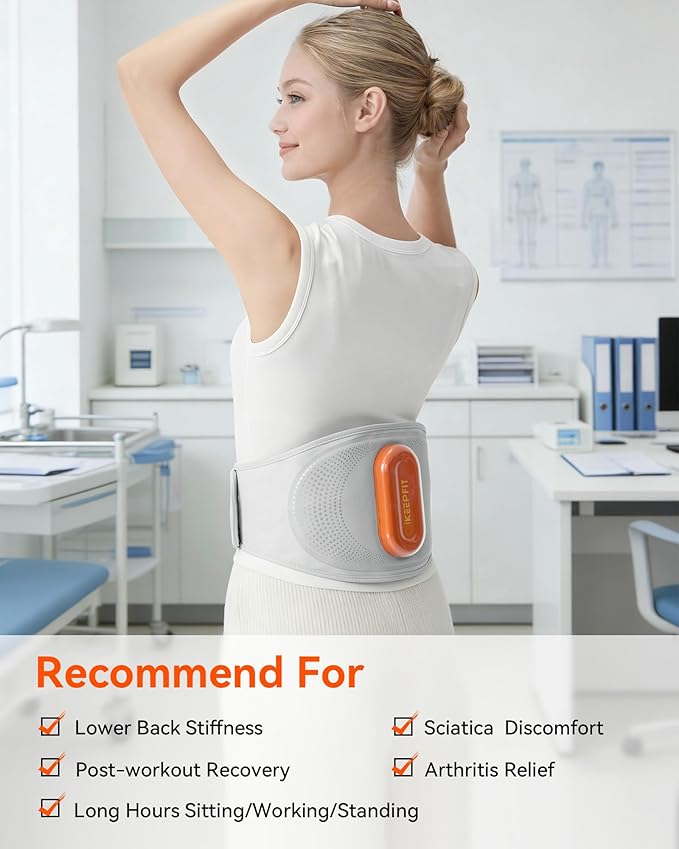 Back Massager for Pain Relief Deep Tissue with Heat & Air Compression, [2026 Upgraded] Portable Cordless Heating Pad with Vibration & AirInflate Lumbar Support, MAXwarm 5.0, Gift Men Women