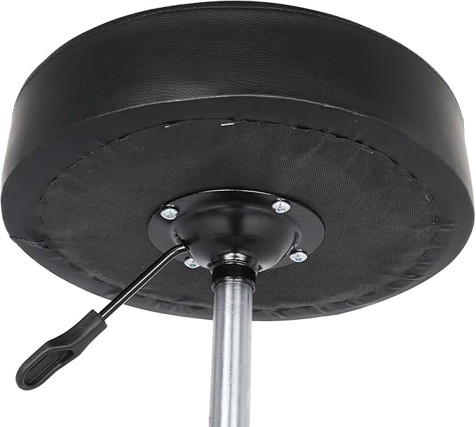 Modern Rolling Round Stool Chair,PU Leather Swivel Adjustable Rolling Stools,Ergonomic Swivel Salon Spa Barstools,Office Drafting Chairs,with Wheels,for Home, Kitchen, Medical, Lab (Black)