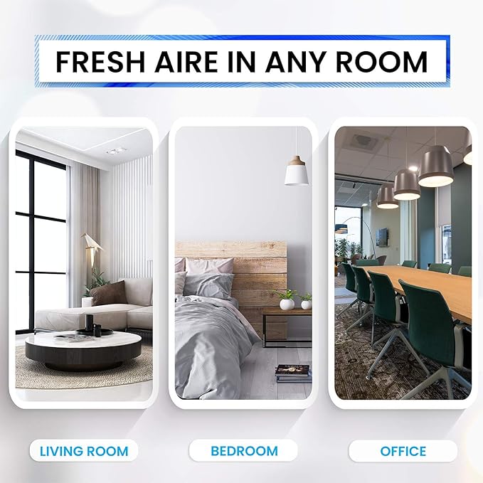 Bluonics Fresh Aire 3 Pack Water Air Washer, Air Revitalizer & Freshener with 4 Fragrance Bottles, 7-Color LED Night Light & White Noise Feature