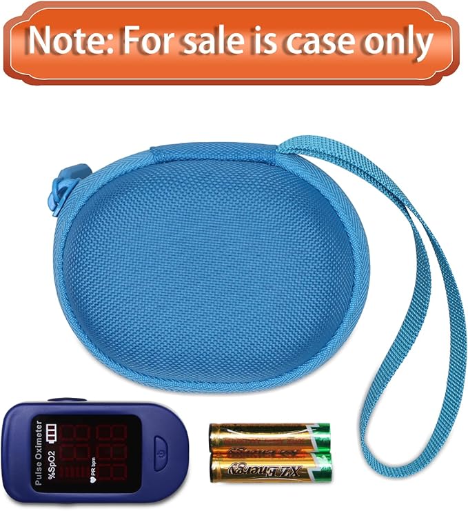 L LTGEM Peacock Blue Pulse Oximeter Case for Zacurate, Innovo, Vibeat, iHealth, Santamedical, Children Fingertip Pulse Oximeter Blood Oxygen Saturation Monitor (Case Only)