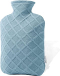 FORICOM Fuzzy Hot Water Bottle with Soft Cover, Sweater,Hot Water Bags for Pain Relief 2Liter,Heat Pad,Hot and Cold Therapy,Menstrual,Bpa Free(Sky Blue)