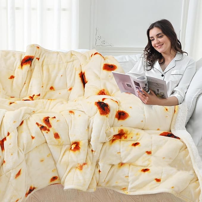 Aemicion Burrito Weighted Blanket for Adults,King Size 20lbs 80x87in,Soft Sherpa Fleece Washable Weighted Blanket as Gifts for Adults Women Men Mon