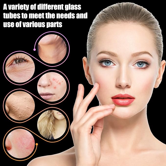 High Frequency Facial Wand - UUPAS Portable High Frequency Facial Machine with 6 Pcs Different Tubes（Orange & Purple）