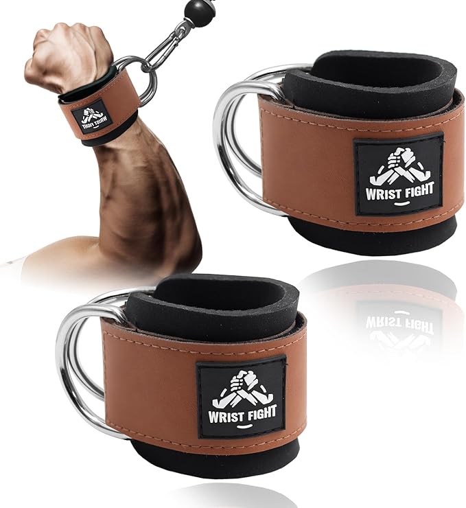 Wrist Cuffs with Dual D-Rings – Secure & Comfortable Support for Cable Machine Workouts, Lateral Raises, Arm Strength Training, and Triceps Exercises