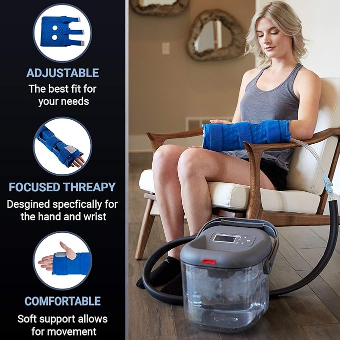 Cold Water Therapy Wrist and Hand Wrap for Cryotherapy Unit - Pad Only for Circulating Ice Machine for Surgery, Pain