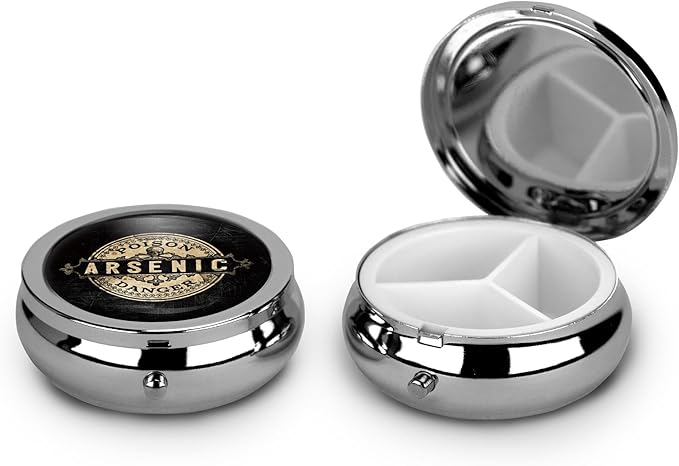 Arsenic Vintage Style Pill Box Case Pillbox Holder Trinket Stash Box Arsenic Vintage Style Medicine Vitamin Pill Organizer Case