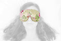 Handmade Weighted Sleep Eye Mask Yoga Pillow - Flax Seed Fill - Lavender Scented - Creamy Leaves - TEMFL-CL