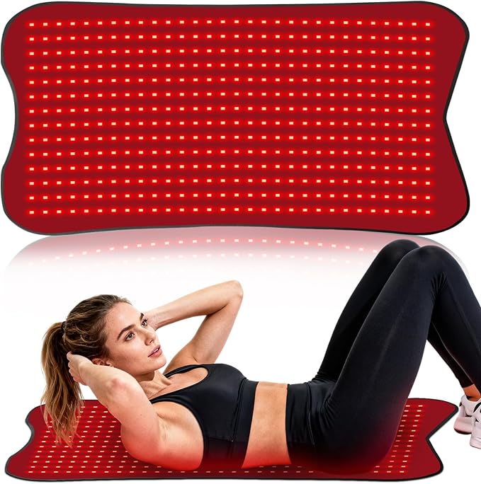 Red Light Therapy Mat for Body, 31.5''x 24'' Red Light Therapy Pad with Controller, 420pcs 2 in 1 LEDs (660nm & 850nm), Adjustable Timer & Intensity