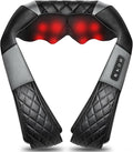 Shiatsu Neck and Back Massager with Heat, Electric Deep Tissue 4D Kneading Massage Pillow for Shoulder, Leg, Body Muscle Pain Relief - Best Gifts for Women Men Mom Dad (Black Grey)