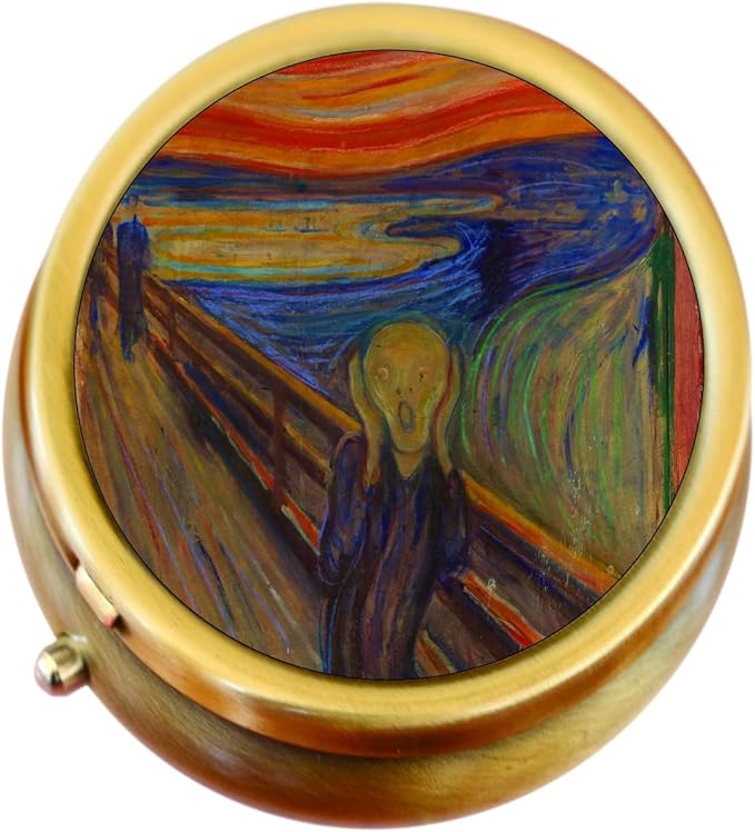 The Scream Painting Brass Pill Box