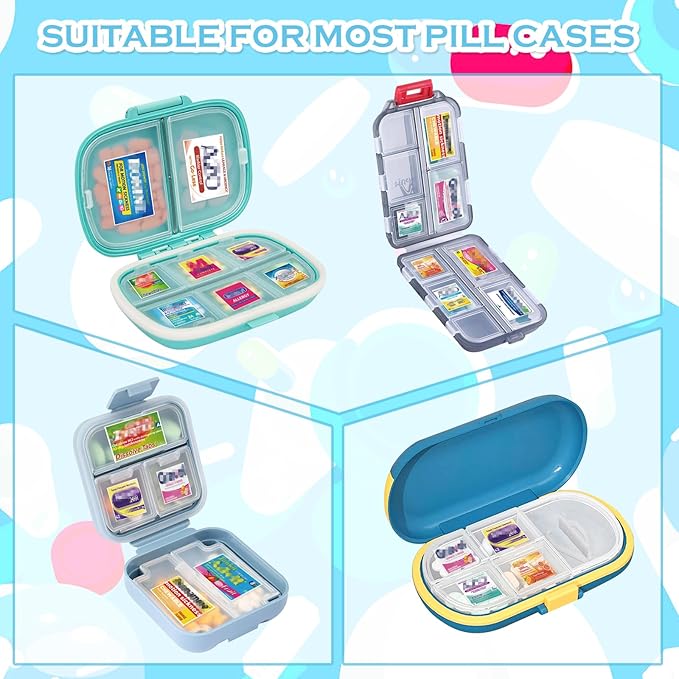 482Pcs Medicine Stickers for Pill Organizers, Quality Travel Daily Medication Organizer Stickers of Brands, 47 Sheets Pill Box Lables Stickers