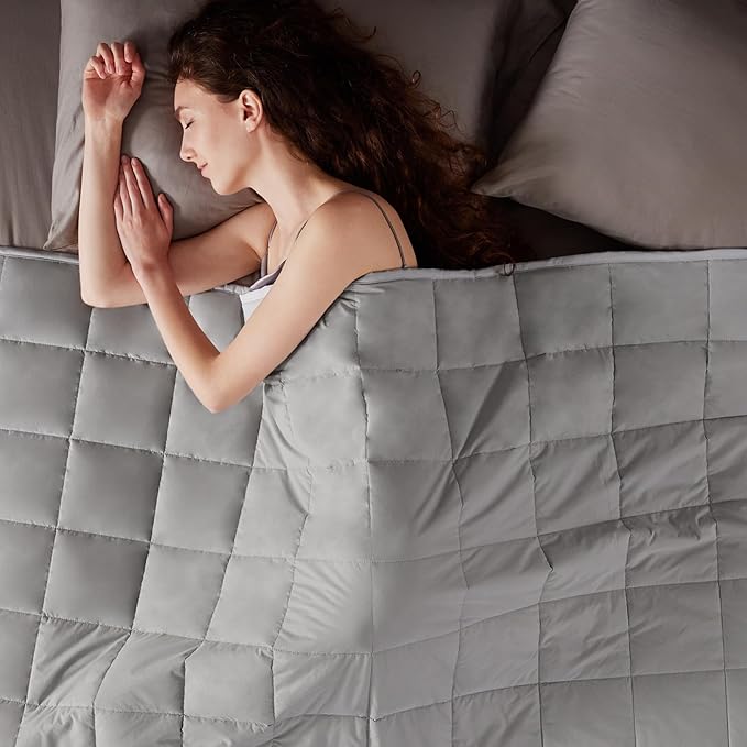 anfie Weighted Blanket King/Queen Size for Adults (80"x87" 20lbs Grey),Cooling Heavy Blanket for Sleeping Perfect for 190-210 lbs, Breathable Blanket for Adults & Couple All Season, Machine Washable