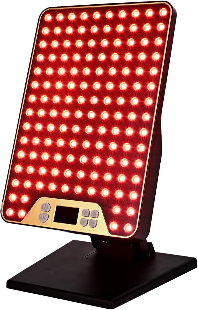 Red Light Therapy Panel for Face & Body, 138 LEDs High Power Light with Adjustable Stand, 630/660/810/850nm Near Infrared Light Therapy Lamp, Rechargeable Portable Device with Timer