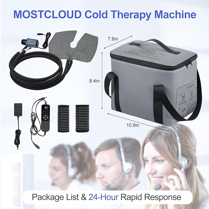 2026 Upgraded Ice Machine for Knee After Surgery, Portable Cold Therapy Machine with Timer, Silent Pump, Pain Relief System, Comfort Pad for Knees Waist Elbows Hip and Ankle, Dad Gifts & Mom Gifts
