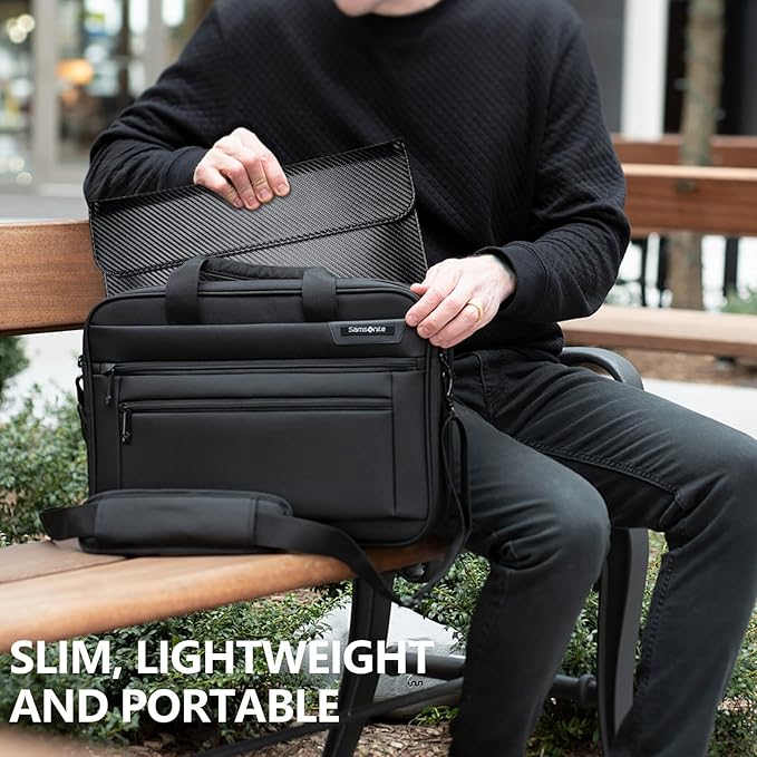 JXE JXO Faraday Bag for Laptops & Tablets, 14 Inch Laptop Sleeve Case with Laptop Stand, 2 Stand Modes, Slim Waterproof PU Leather Sleeve Cover Anti-Tracking Signal Blocking Pouch, Black