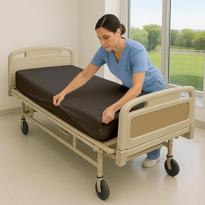 6 Pack Fitted Hospital Bed Sheets - Soft Microfiber Hospital Fitted Sheet - Hospital Bed Fitted Sheets (Dark Grey, 36" x 84" x 12")