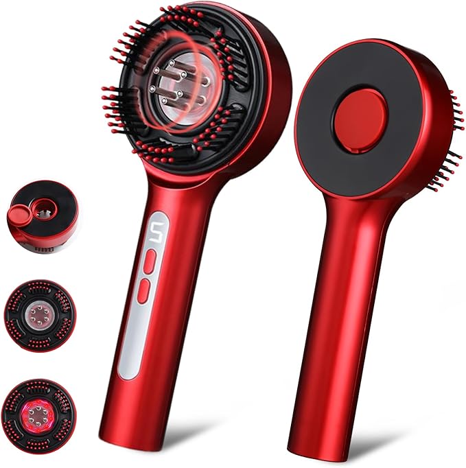 Trvtve 3-in-1 Electric Scalp Massage Comb, Hair Oil Applicator, Five-Level Head Scratching, Soothing and Relaxing to Prevent Hair Loss, Portable Home Massage Comb for Men and Women, Ipx7 Waterproof