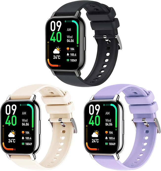 Harikiri 22mm Silicone Bands Compatible with Popglory/Fitpolo/FITVII/Gydom/Woneligo/ENOMIR/TOOBUR/Veryfit/Poounur/RUIMEN,Quick Release Watch Strap for Men Women