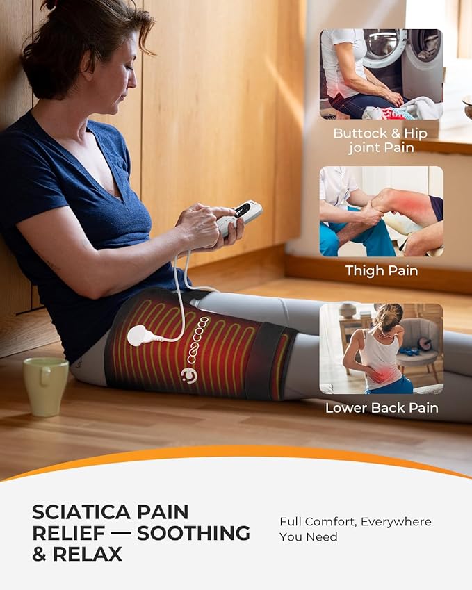 Hip Heating Pad Large, CooCoCo FSA Eligible Heating Pad for Hip Pain, HSA Approved Heated Hip Brace for Sciatica Pain Relief, Hot Physical Therapy for Back/Thigh/Buttock Electric Heat Pad