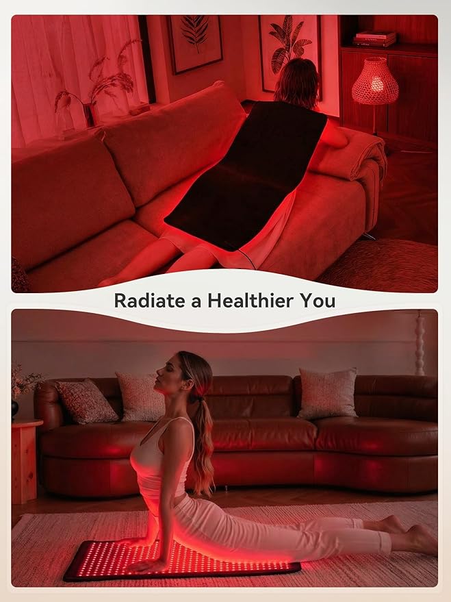 35" x 17" Red Light Therapy for Body - 660nm Red & 850nm Near Infrared NIR, Tri-Chip 1536 LEDs Therapy Mat, 100 mW/cm² High Irradiance
