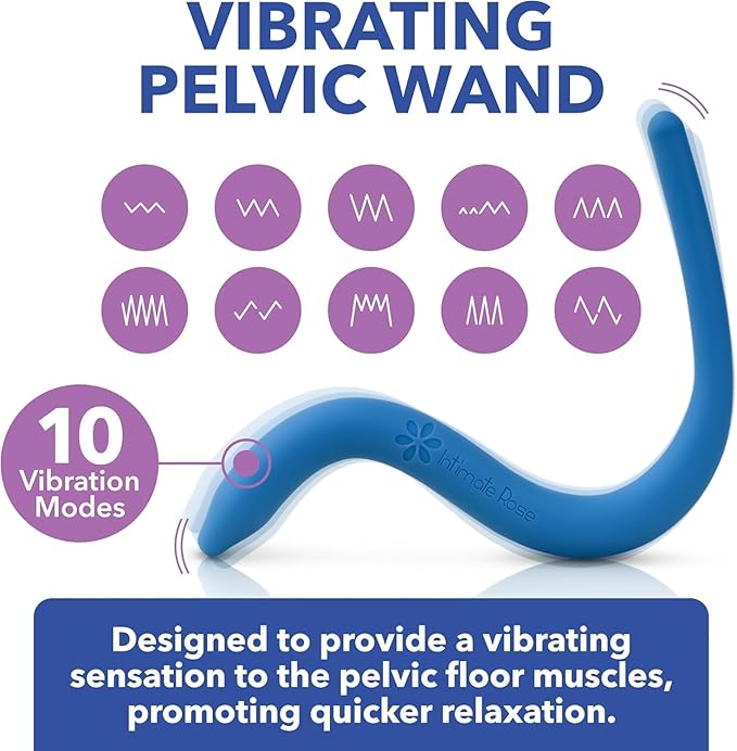 IntimateRose Vibrating Pelvic Wand for Pelvic Muscle Pain Relief - Pelvic Physical Therapy Vibration - BPA-Free, Latex-Free, for Men & Women (Vibration)