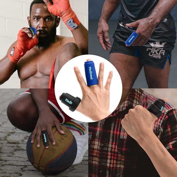 2PCS Finger Sleeves Gel Ice Pack, Lasting Cold Compress Freeze Sleeve, Reusable Finger Brace Ice Packs for Injuries, Arthritis, Tendonitis, Gout, Sprains, Middle Protectors (Blue)