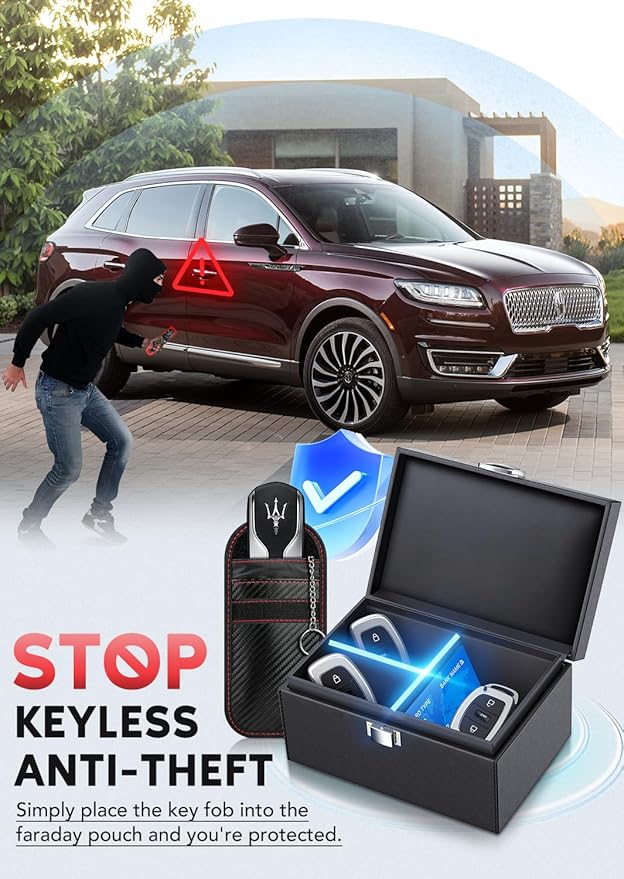 Faraday Box for Car Keys, Key Fob Signal Blocker Rfid Box for Car Keys, Faraday Key Fob Protector Signal Blocking Box