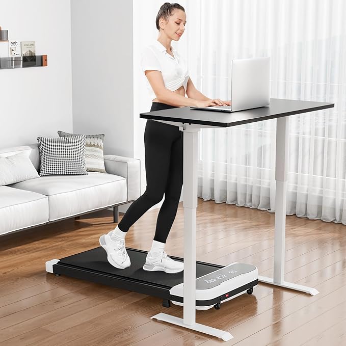 Goplus Walking Pad, 2.5 HP Under Desk Treadmill with Remote Control & LED Display, 3 Countdown Modes, 0.6-4 MPH Portable Treadmills for Home Small, Office, Free-Installation