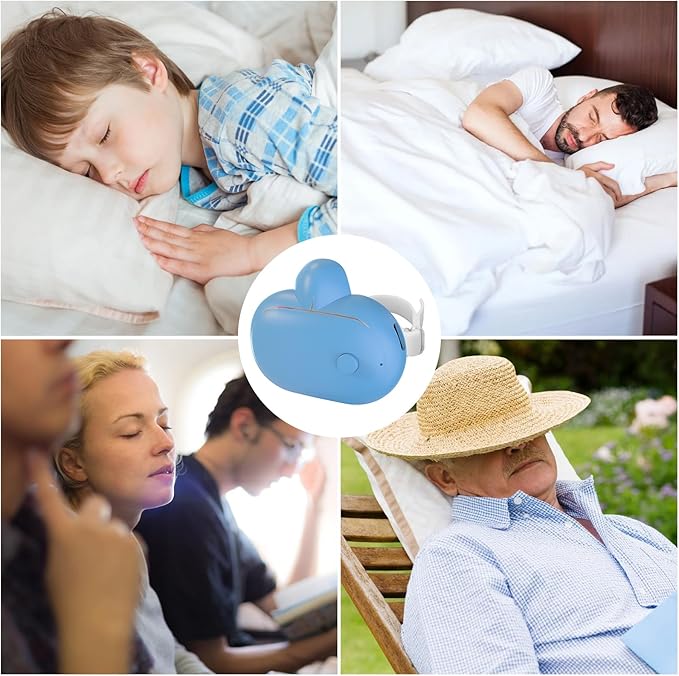 Smart Anti-Snoring Device,Smart Snore Stopper with Strong and Weak Modes for Snoring Reminder,Relief.Easy Use,AI Automatic Monitoring Portable Snore Solution for Home Office Travel