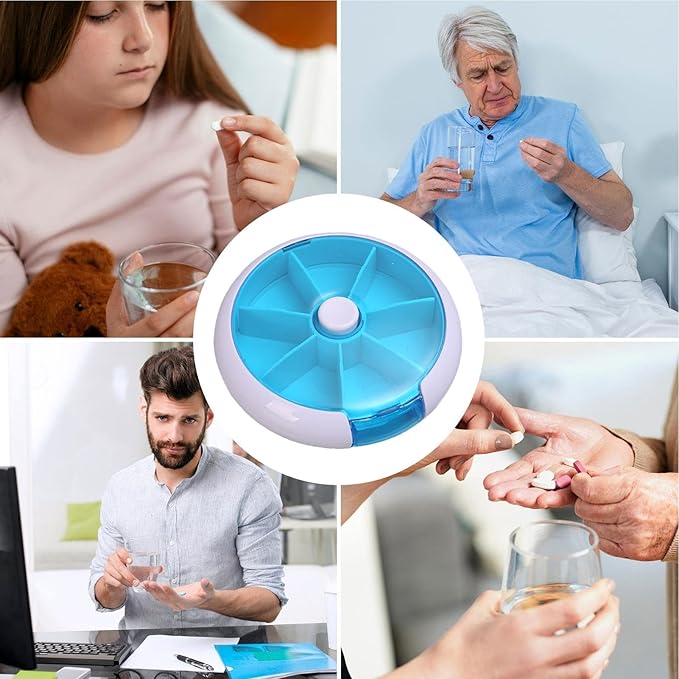 Weekly Round Pill Box - Round Weekly Pill Storage Box, Weekly Pill Organizer, Fruit-Shaped Design Storage Supplies for, Candy, Pills, and Other Items