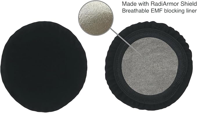 RadiArmor RF Blocking Headset Covers – Shielding for On-Ear Wireless Headsets, Headphones – Reduces RF Exposure Between 90-98% – Fits Most On-Ear Headsets (Black, Medium)