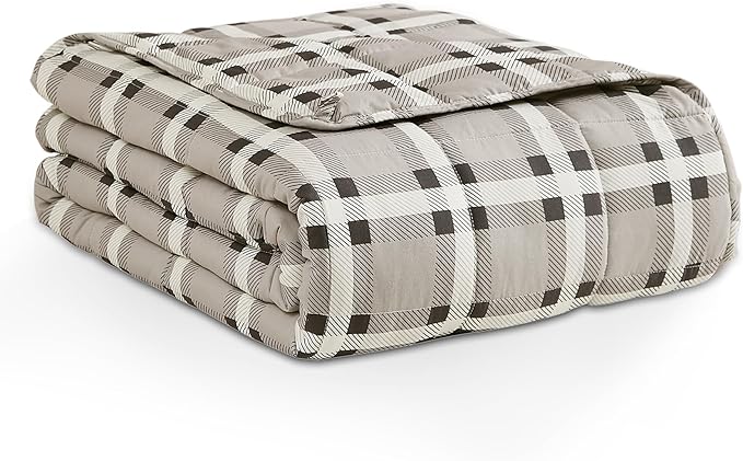 L'AGRATY Weighted Blanket - 60"x80" 15lbs Cooling Breathable Heavy Blanket Microfiber Material with Glass Beads for Adult All-Season Summer Fall Winter Soft Thick Comfort